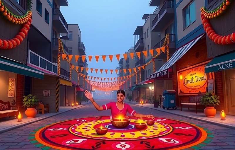 Mumbai Maestros Diwali celebration in-game with decorated streets, diyas and rangoli